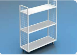 TEKERLİ RAF YANLARI HASIR TEL KAPLI